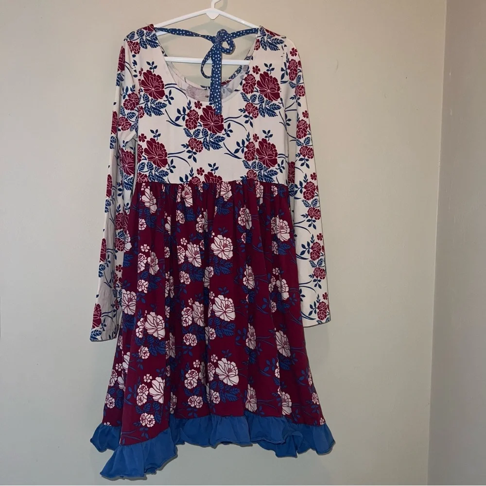 Wildflowers Long Sleeve Dress with Ruffle